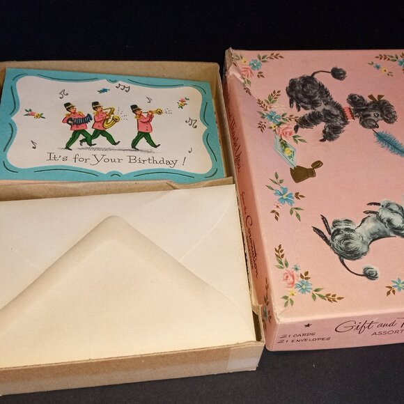 Lot '40s/'50s Era Assorted Greeting Cards-Never Used-67 Pieces + Boxes - Picture 10 of 15